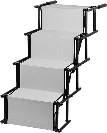 Сходинка для собак у багажник авто: захист суглобів, 4 сходинки, вантажопідйомність 75 кг, сірий колір