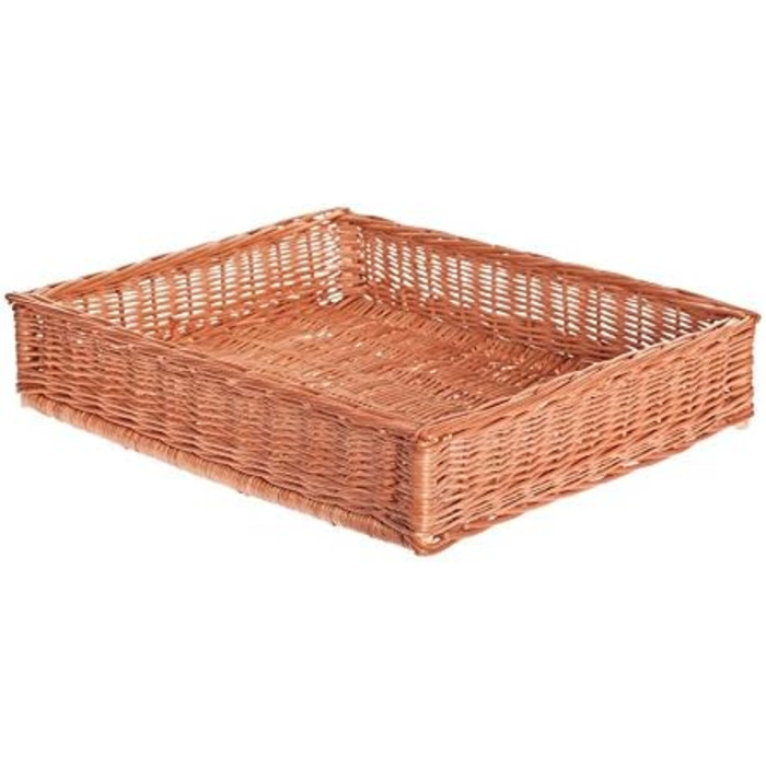 Корзина для собак та котів з ротангу, лежанка, гніздо, 60x50x18 см (натуральний колір)