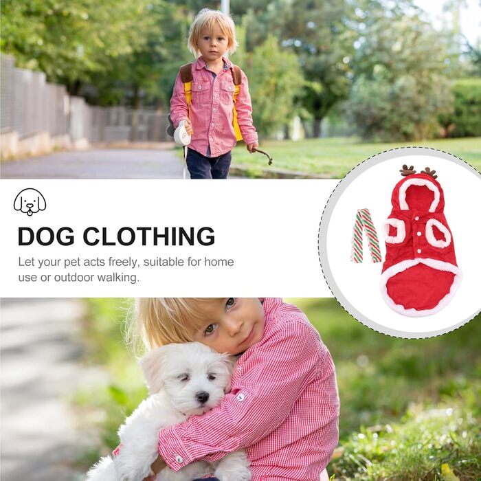 Костюм для собаки/кішки Холібанна, Різдвяний олень, тепла жилетка для зими (L)