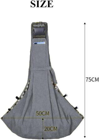 Сумка-переноска для собак та котів, на плече, регульована, сірого кольору