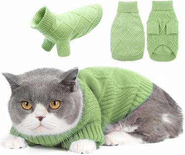 Пуловер для собак EMUST великих порід, еластичний, з рукавами, теплий роллік для осені та зими, зелений XL