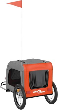 Ферштанґер для велосипеда Festnight для собак, вантажний причіп, транспортний причіп, Oxford-Gewebe, 45 кг, 125 x 64 x 66 см, помаранчево-сірий