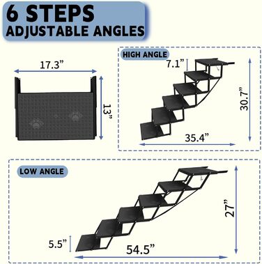 Рампа для собак у машину, складана, до 80 кг (6 сходинок)