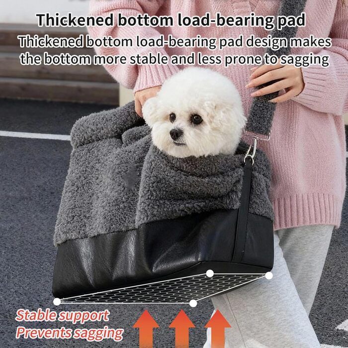 Транспортна сумка для кота Puwaio, водонепроникна зимова сумка | З фіксатором на ремені безпеки, переноска для собак та котів | Для маленьких та середніх порід | Сіра