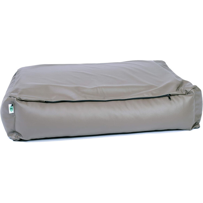 Софа для собак CopcoPet Paco з штучної шкіри, сіра, 110 x 90 см – Формоутримувана софа з м'яким шаром піни – Знімна та пральна наволочка – Легке у догляді лежак для великих собак XL 110 x 90 см, мокко