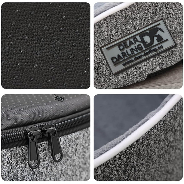 Ортопедичний лежак для котів та собак Dear Darling з memory foam, антрацит, великий