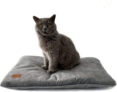 Міцне собаче ліжко з велюру. Зручне ліжко для домашніх тварин. Крісло-ліжко для собак. Собаче ліжко з велюру (60x40 см, сірий)
