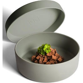 Силіконовий миска для собак ne&no® 1200 мл з кришкою | для маленьких та середніх собак | герметична, нековзна, набір sage green