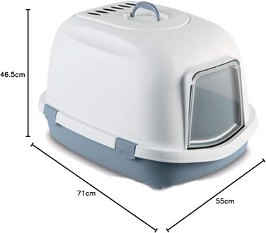 Лоток для котів Stefanplast Super Queen, 55 x 71 x 46,5 см, сталево-блакитний