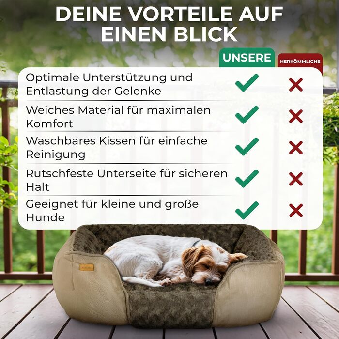 М'яке ліжко для собак - подушка, корзина, ліжко для маленьких собак, диван, миється, не слизьке, наповнювач PP-бавовна та подрібнений пінопласт, коричневий S