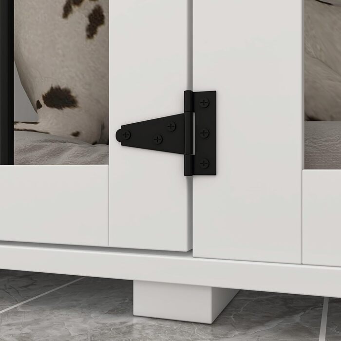 Будка для собак для дому – дерев'яно-металевий вольєр для маленьких собак, меблевого стилю з дверцятами, вантажопідйомність до 50 кг, 136 x 56 x 70 см – сучасний дизайн для дому