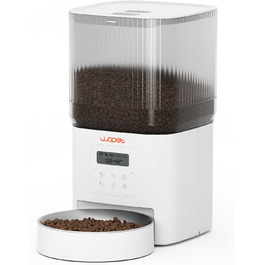 Автоматичний кормушка для котів WOPET 4L: програмування, 180 днів роботи, сталева миска, білий колір