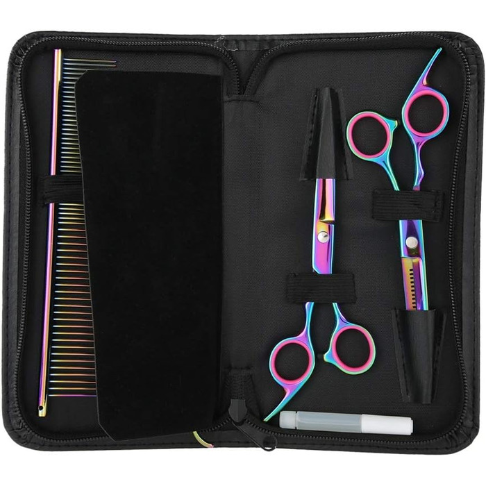 Набір ножиць для собак Sonew 6 шт. з нержавіючої сталі, кольоровий, для стрижки та грумінгу