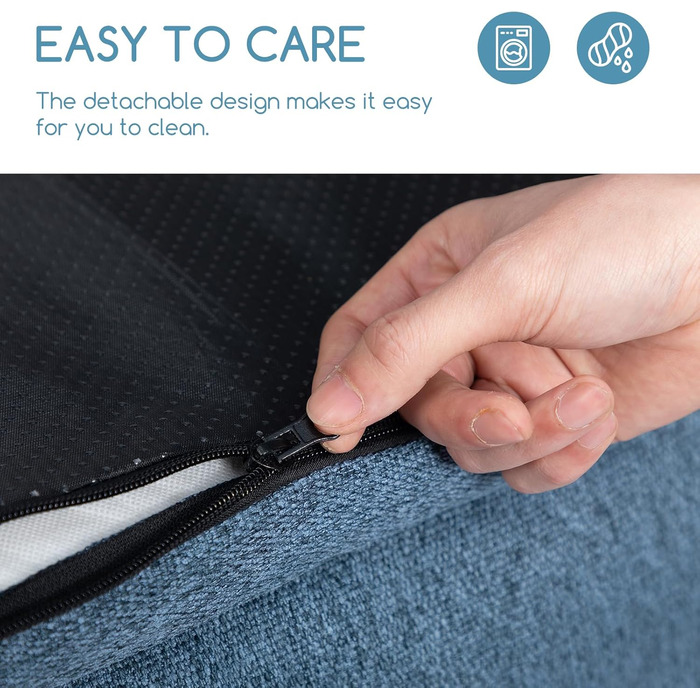 Ортопедичне собаче ліжко Hollypet для середніх собак, зелене, 81.3 x 61.3 x 32 x 24 x 8.5 см, знімний, водонепроникний чохол, антиковзаюча підставка