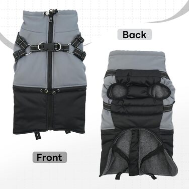 Водонепроникний зимовий теплий одяг для собак маленьких порід, чорний, розмір M