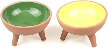 Керамічна миска для котів | Ручна робота | Миска для корму та води для котів | 2 шт. | Біло-сірий колір