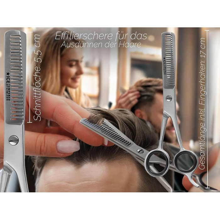 Професійні ножиці для стрижки волосся Effilierschere в еко-кейсі, 6 дюймів (15,24 см)