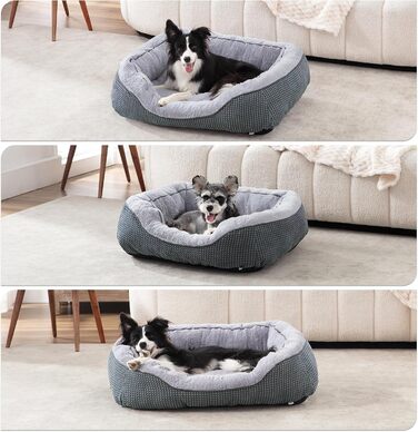 Ортопедичне ліжко для собак Invenco, розмір M, тепле та м'яке, з антиковзною основою (30x24x9 см), колір Marineblau