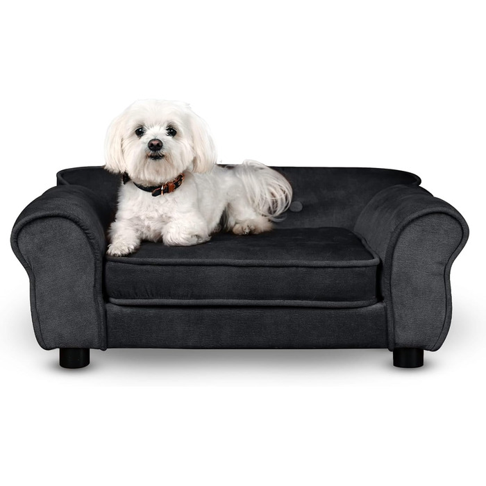 Диван для домашніх тварин MG Design – чорний, міцний, з м'якою оббивкою, легко чистити – для собак та котів, збірно-розбірний, чорний, W17