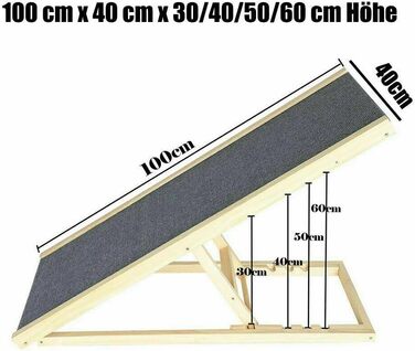 Дерев'яна рамка для собак та котів, складана, портативна, 4-ступенева, регульована висота, 100 x 40 см