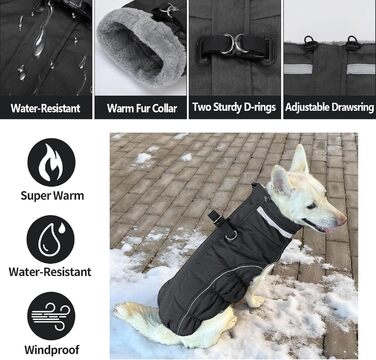 Водонепроникний теплий зимовий одяг для собак - куртка-жилет для цуценят та малих собак, червоний, розмір M (чорний, XL)