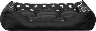 М'яке ліжко для собак та котів, 84x65 см, чорне. Зручне, з піднятими бортиками, легко миється.