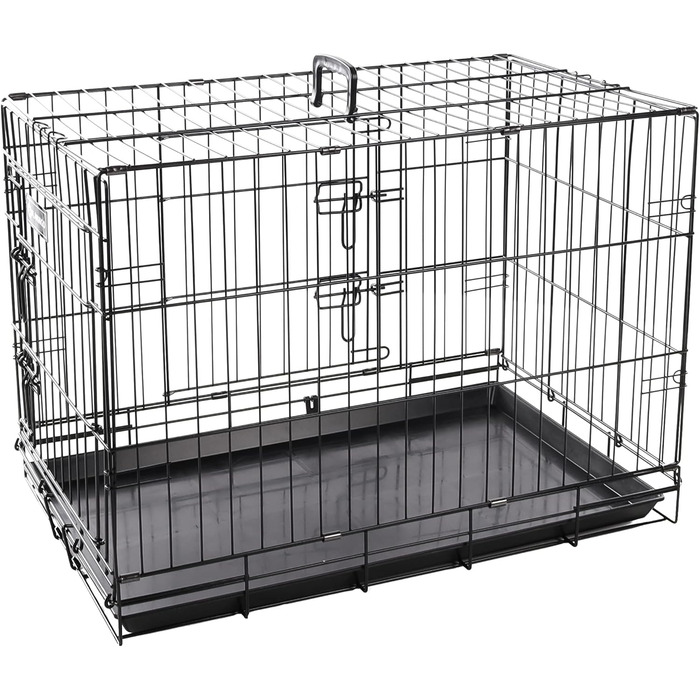Клітка для собак Flamingo Ebo, металева, чорна, розмір S, 43x61x50 см