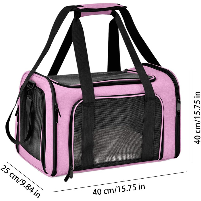 М'яка переноска для котів та собак, рожева | Переноска для тварин, дихаюча, портативна, складна | Katzentransportträger