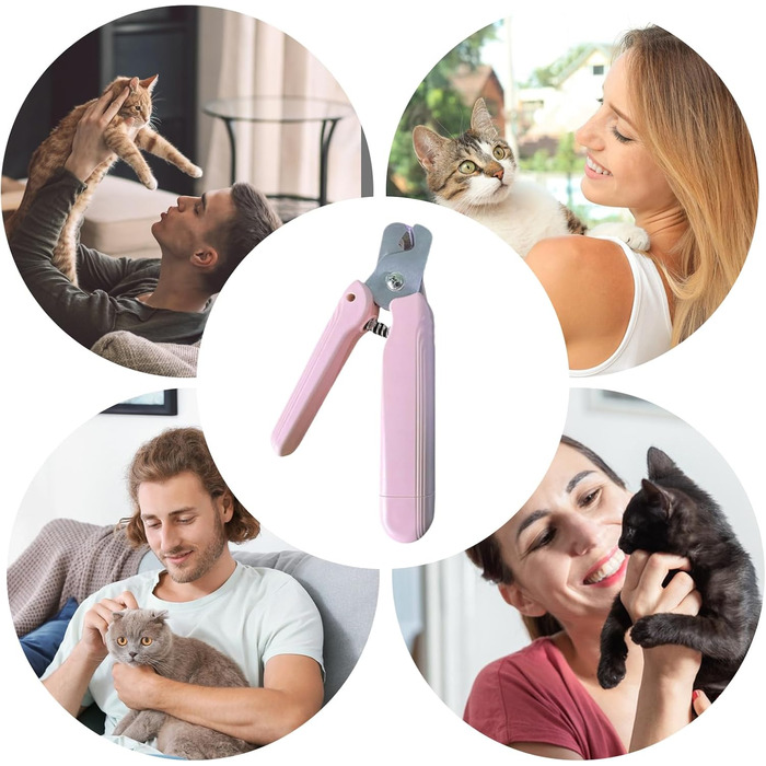 Електричний триммер для обрізки кігтів домашніх тварин 2-в-1 з LED-підсвічуванням, захисним насадком та ергономічним дизайном для собак та котів (рожевий)