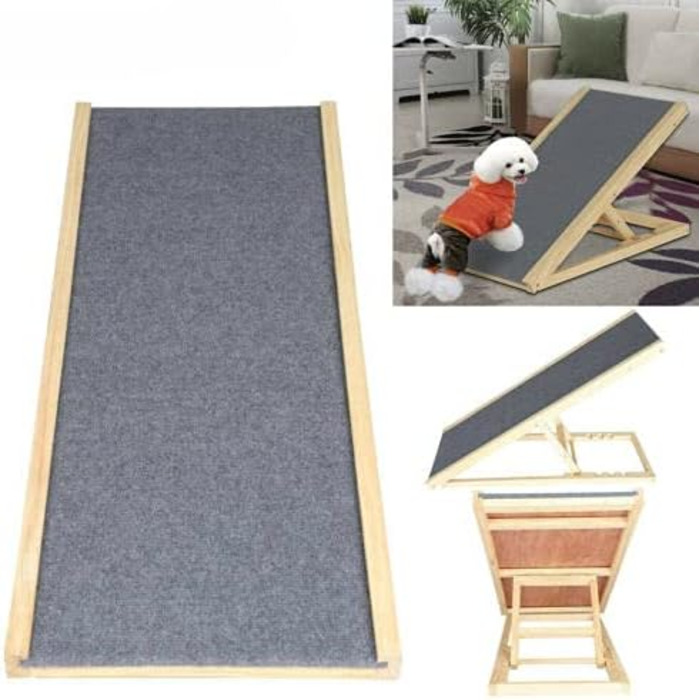 Рампа для собак та котів, складна, з регулюванням висоти, 70 x 35 x 30 см, CWPT-70x40cm