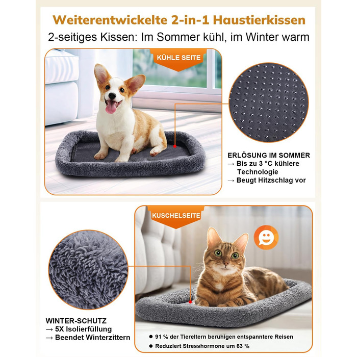 Транспортна переноска для котів та цуценят Morpilot до 7 кг, переноска для тварин з безпечними застібками, складна миска, підходить для візитів до ветеринара, авто та літака