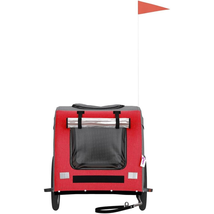 Причіп для тварин на велосипед, Oxford, 69x133.5x73.5 см, Оранжевий/Сірий