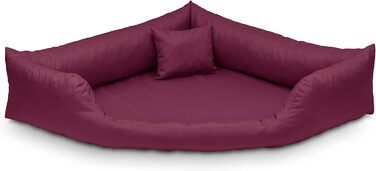 Ортопедичне собаче ліжко Juelle Eckbett з ортопедичним матрацом, Bordeaux, 100x75 см, Dakota M-XXL