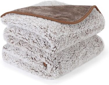 PETTOM Деки для собак Водонепроникні, Деки для собак на диван 152 x 127 см, Деки для собак з Sherpa та Flanell, Деки для домашніх тварин М'які та машинно-пранні (M: 127*100см, Колір: Коричневий)