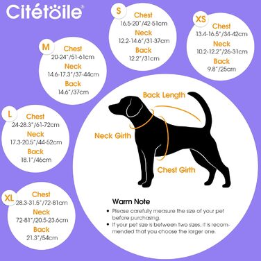 Зимовий теплий одяг для собак Citétoile - куртка з флісу для собак, з отвором для шлейки (L, фіолетовий)