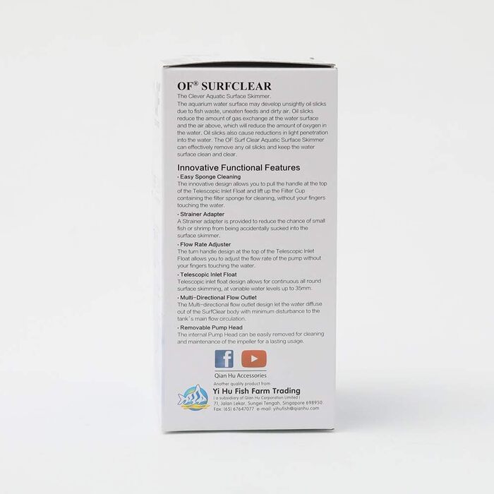 Скіммер для акваріума Ocean Free Surfclear SM042, чорний/синій, поліпропілен, силікон, пластик, ABS, 9.7x9.4x9.6 см, для очищення води