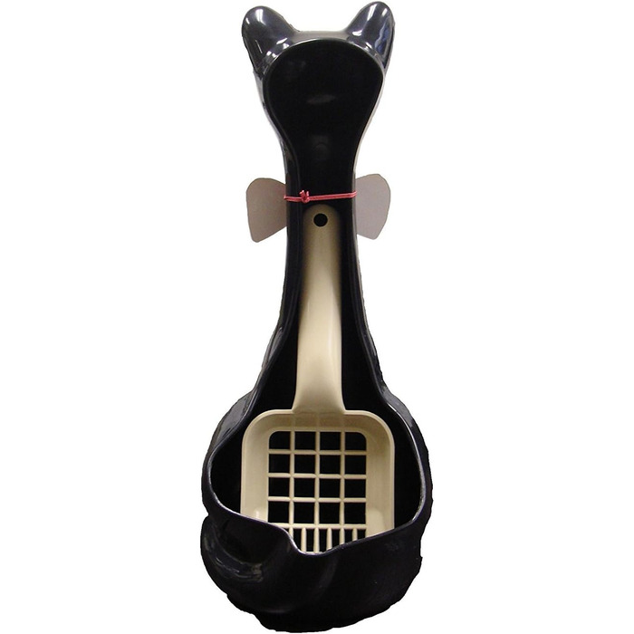 Лопатка для котячого туалету з підставкою New Age Pet, пластик, чорна, 2 шт.