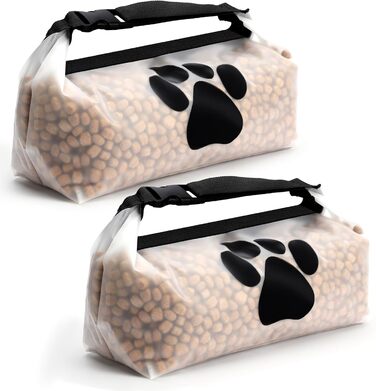Набір мішечків для зберігання корму для собак BELLE VOUS (2 шт.) - сумка для корму, дорожній миска для собак, аксесуари для собак у подорожах, складаний миска для собак