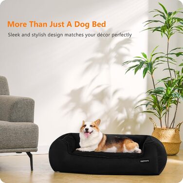 Крісло-ліжко для собак, ліжко для собак, м'яка подушка для собак, кошик для собак знімний та пральний, сірий, 90 x 75 x 25 см