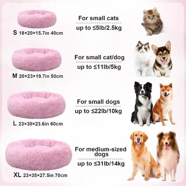 Крісло-ліжко для собак середніх та великих порід, котяче ліжко з плюшу, 70x70x20 см, рожеве