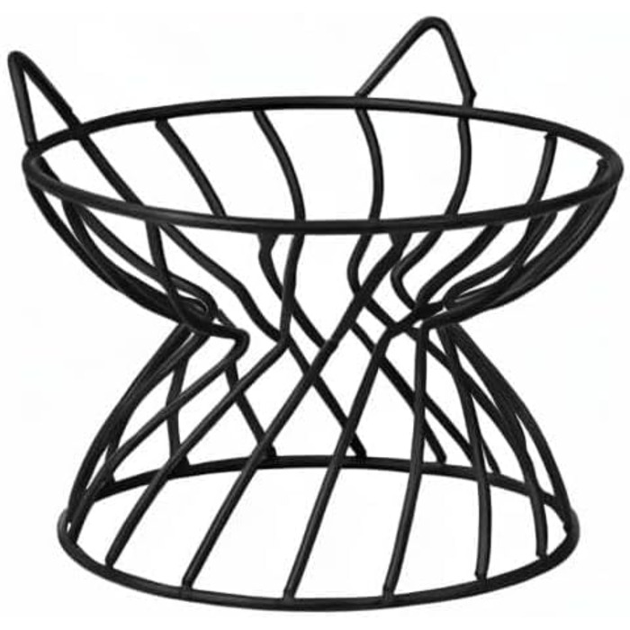 Набори мисок для котів з кераміки Katzennäpfe - 6 шт. Миски для корму для котів у яскравому стилі, широкі, плоскі, зручні для вусів - підходять для мікрохвильової печі та мийки - 250 мл (чорний підставник)