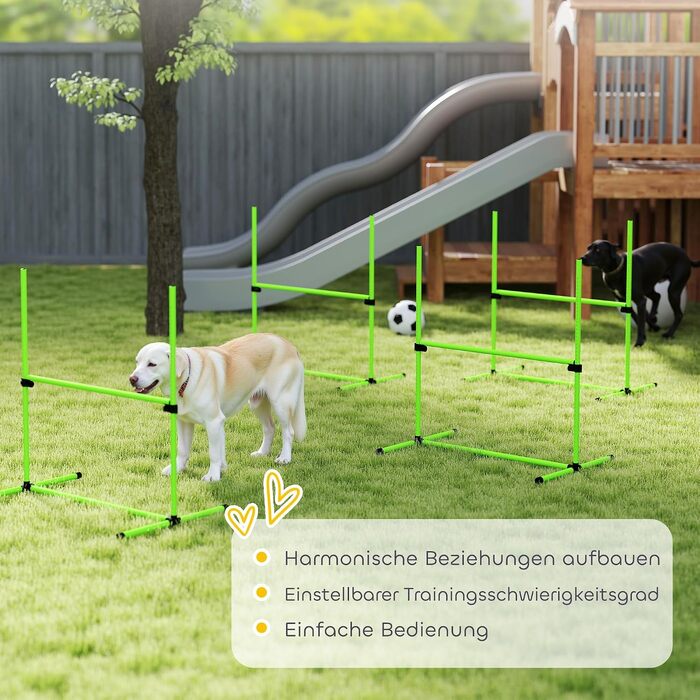 Набір для дресирування собак PawHut Agility: комплект обладнання з 12 конусами (Зелений, 99x65x94 см)