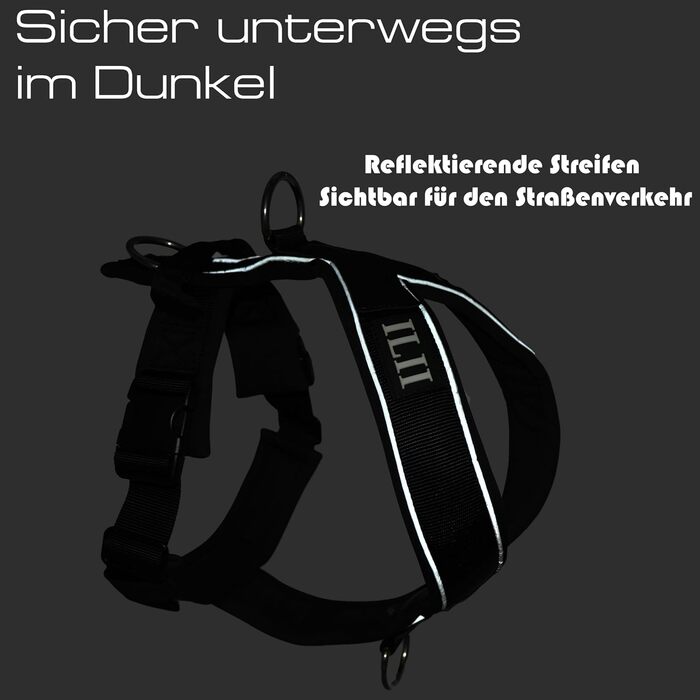 Нашийник для собак ILII - міцний, елегантний та комфортний. Унікальний дизайн для середніх та великих собак. Чорний, мінімальне покриття.