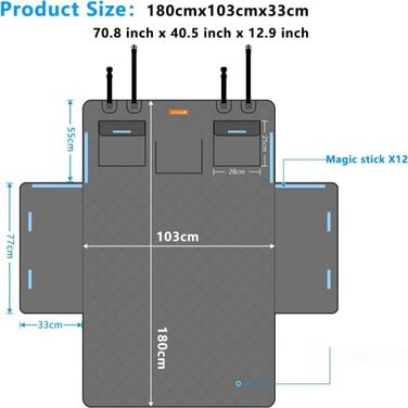 Захисна килимок у багажник для собак Hyundai Tucson Kona Ioniq Ioniq 5 Nexo ayon, чорний, вологостійкий