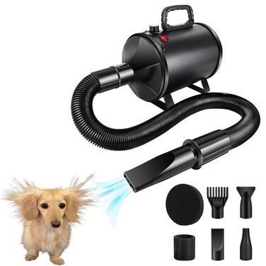 Фен для собак Blower 3500W: тихий, з регулюванням швидкості та 4 насадками для грумінгу