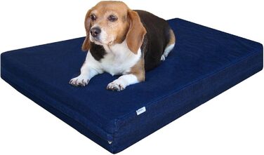 Ортопедичне ліжко для собак dogbed4less з меморі-піни, водонепроникне, знімний джинсовий чохол, для середніх і великих порід, розмір 94×68×10 см