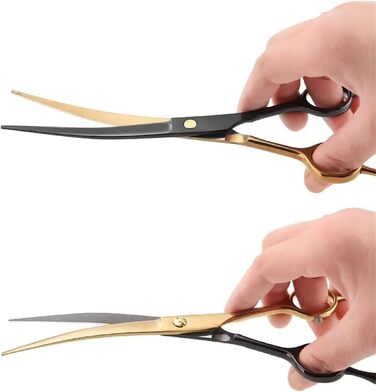 Ножиці для грумінгу собак і котів, нержавіюча сталь, для догляду за шерстю, з вигнутими та прямими лезами, з лезом для розрідження, колір: блакитний павич