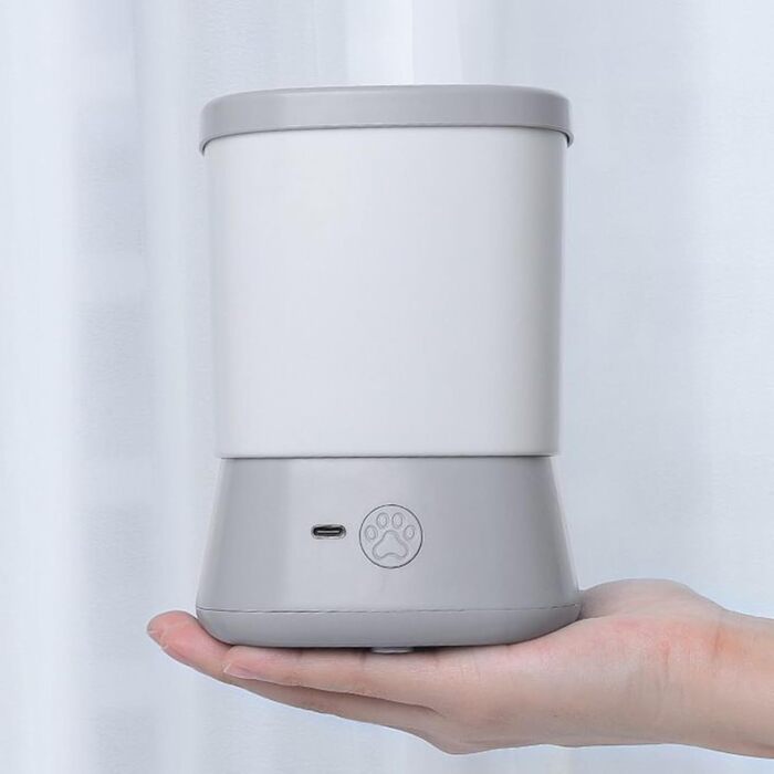 Миска для миття лап собаці, очищувач лап - мийка для лап собаки, двоступенева миска для миття лап, аксесуари для миття лап домашніх тварин, ідеально підходить для кемпінгу та прогулянок на вулиці, сірий колір