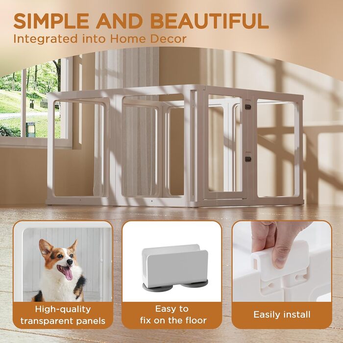 Вольєр для собак Citylife 8-TLG, 75 см, розкладний, для собак, котів, кроликів, 120x120x75 см