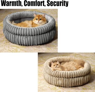 Туннель для котів KunpengZen, фетровий донат з шурхотом, котяча печера, іграшка-кошик для котів та дрібних тварин (до 4 кг), 60 см, сірий